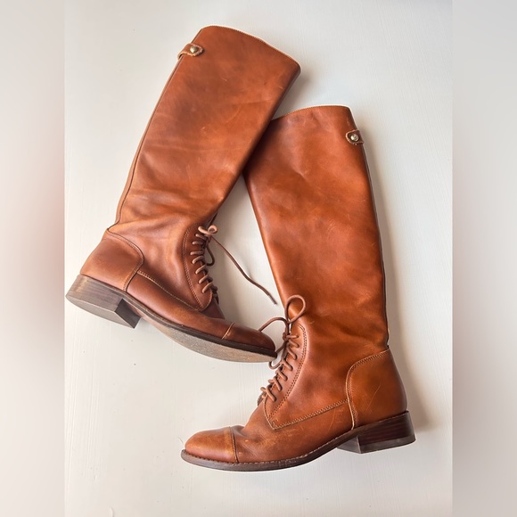 Juicy Couture Shoes Juicy Couture Leather Knee High Lace Up Riding